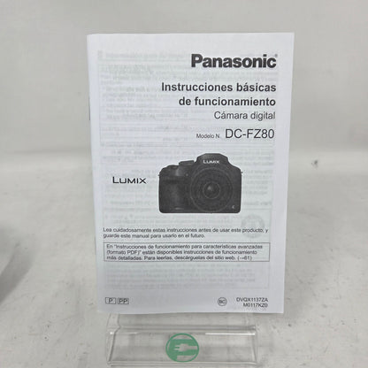 Panasonic Lumix DC-FZ80 18.1MP 4K Digital Bridge Camera Black