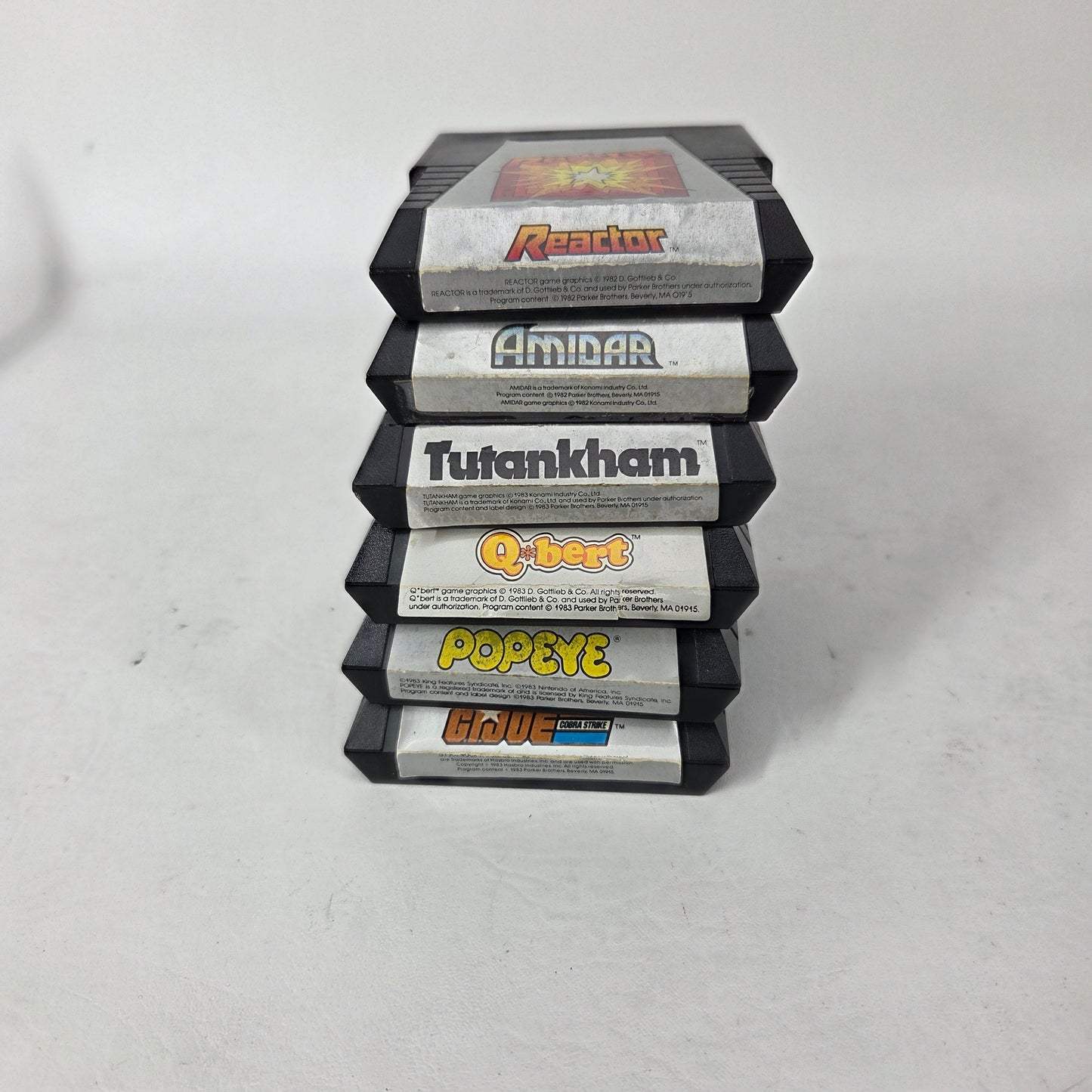 Lot of 6 Atari 2600 Games Qbert Popeye Tutankham Reactor Amidar G.I. Joe