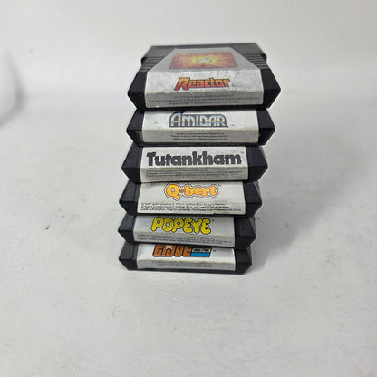 Lot of 6 Atari 2600 Games Qbert Popeye Tutankham Reactor Amidar G.I. Joe