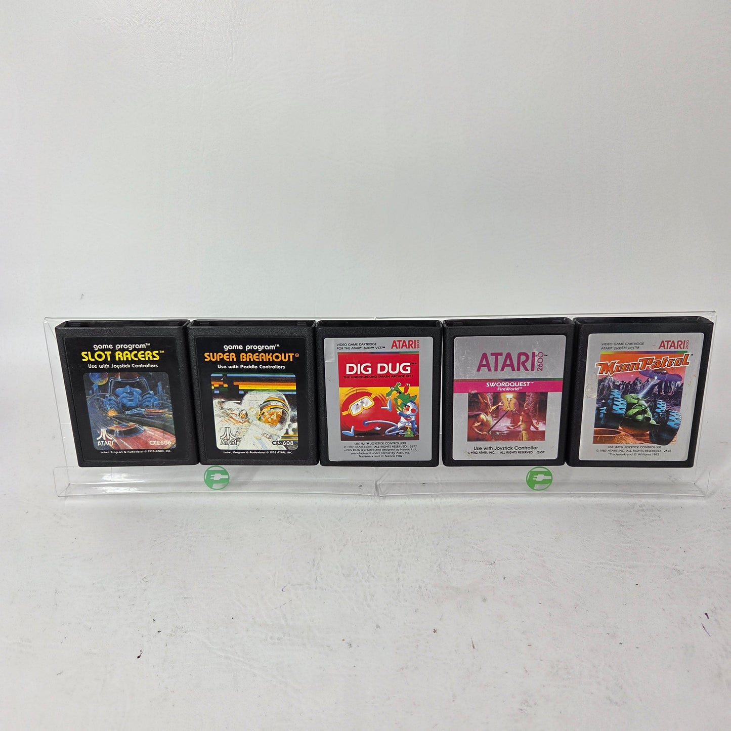 Lot of 5 Atari 2600 Games Slot Racers Swordquest Fireworld Moon Patrol Dig Dug