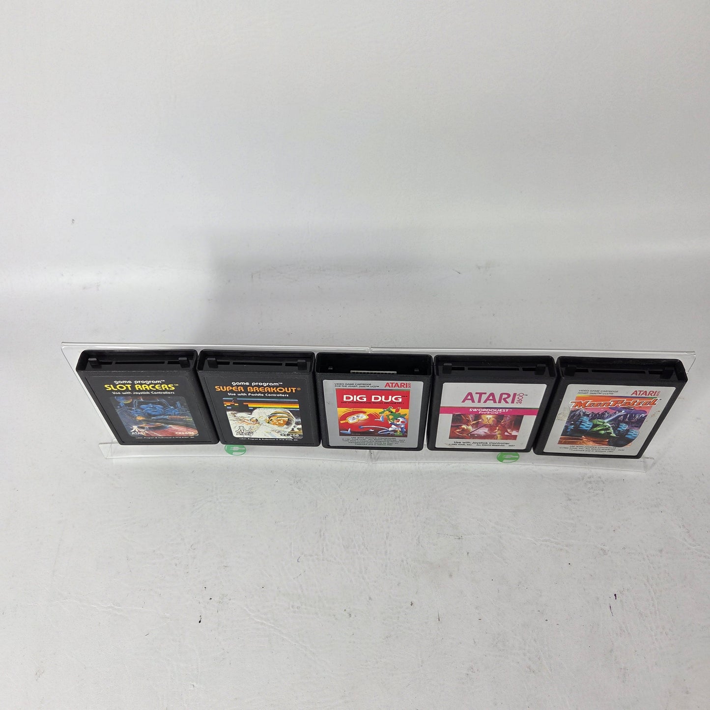Lot of 5 Atari 2600 Games Slot Racers Swordquest Fireworld Moon Patrol Dig Dug