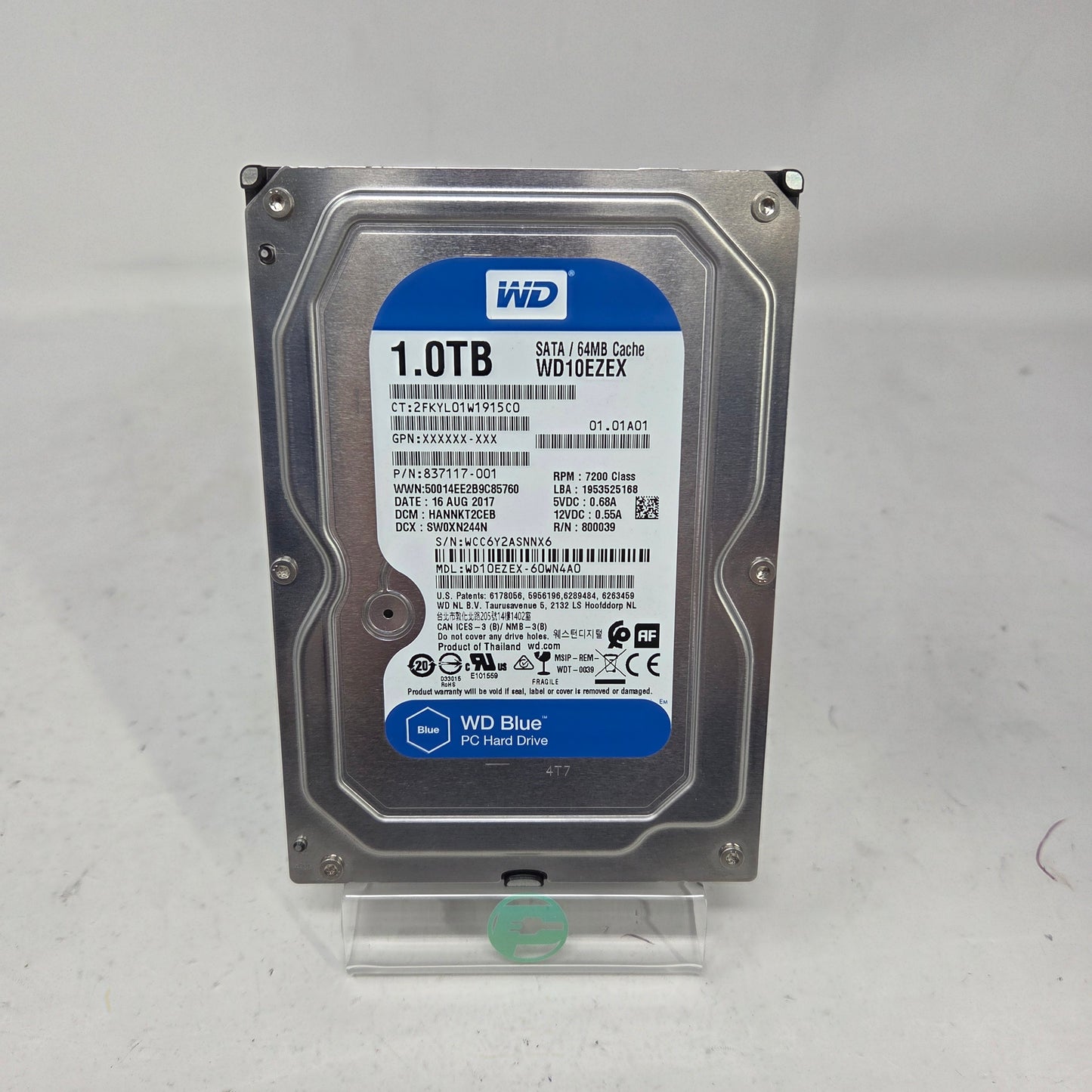 Western Digital WD 3.5" WD Blue 1TB eSATA III 6Gbps HDD WD10EZEX-60WN4A0