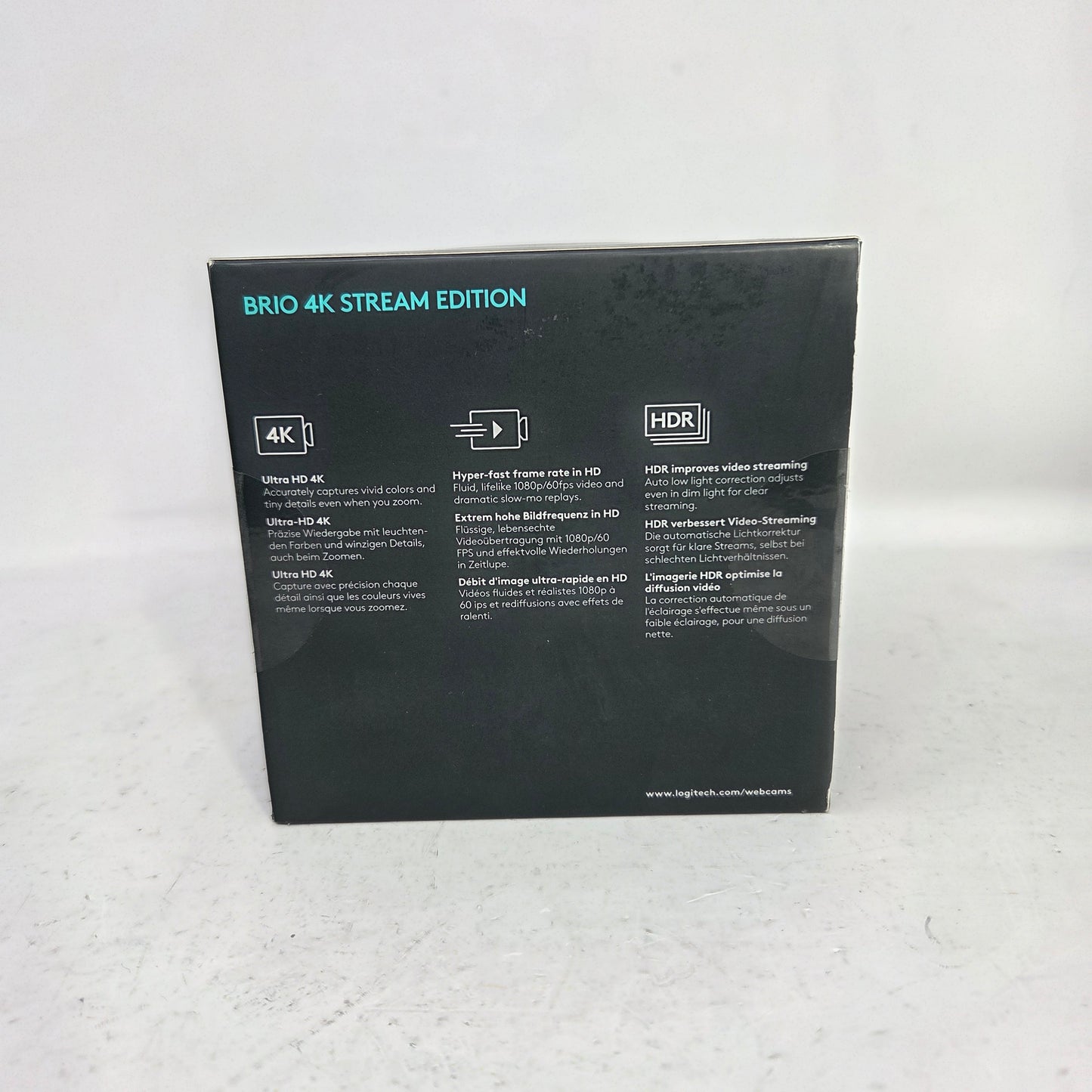New Logitech Logitech BRIO 4K Stream Edition 4K 60 fps Webcam V-U0040