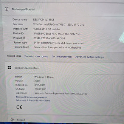 HP Spectre x360 14-ef2023dx 13.5" i7-1255U 1.7GHz 16GB RAM 1TB SSD