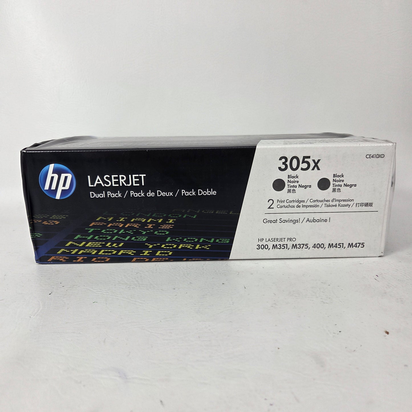 New HP 305X Toner Cartridge Black 2 Pack CE410XD