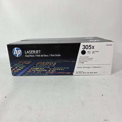 New HP 305X Toner Cartridge Black 2 Pack CE410XD