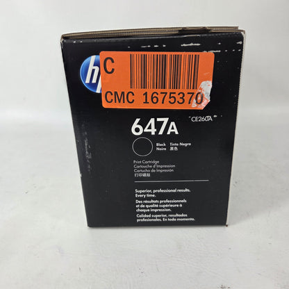 New HP LaserJet 647A Black Toner Cartridge CE260A