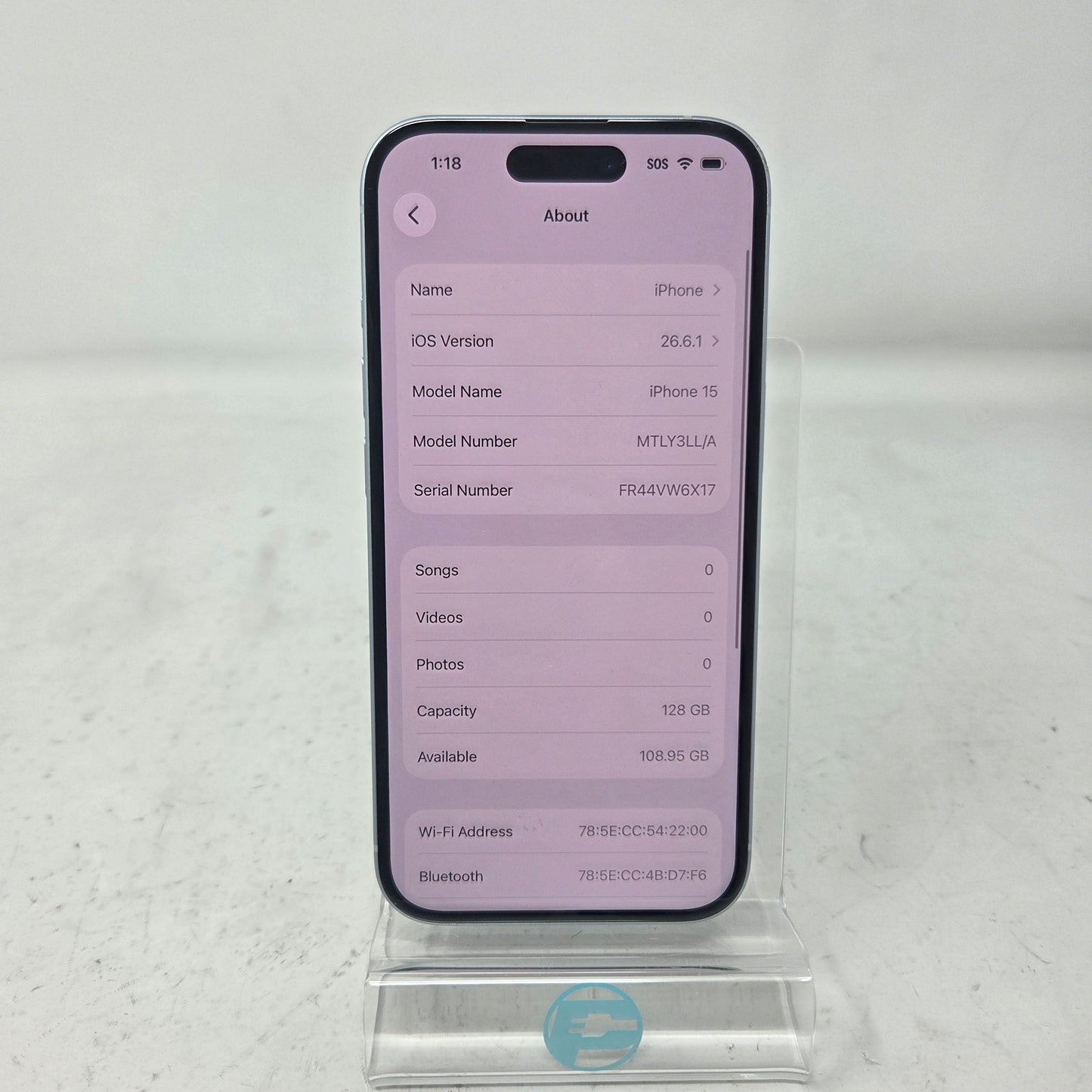 Factory Unlocked Apple iPhone 15 128GB Blue MTLY3LL/A