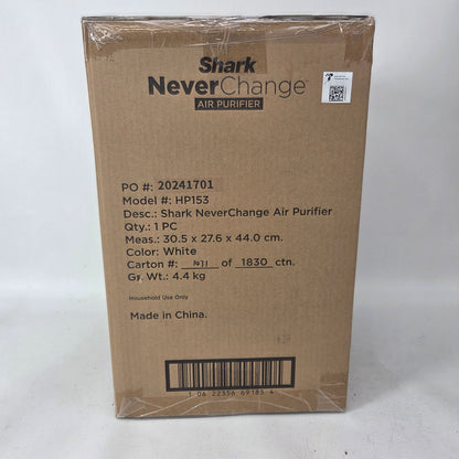  New Shark NeverChange HEPA Air Purifier HP153 CleanSense IQ White 650