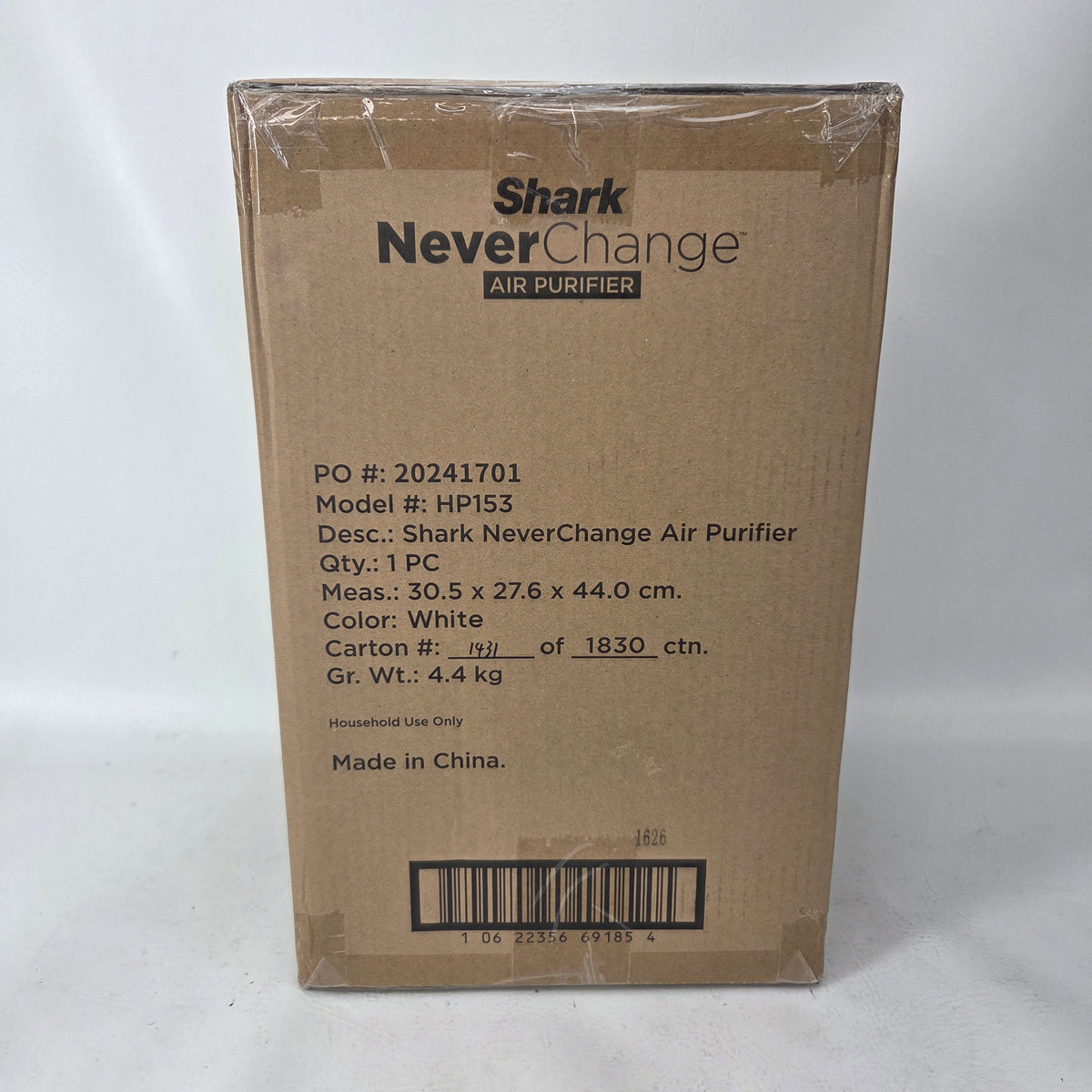 New Shark NeverChange HEPA Air Purifier HP153 CleanSense IQ White 650