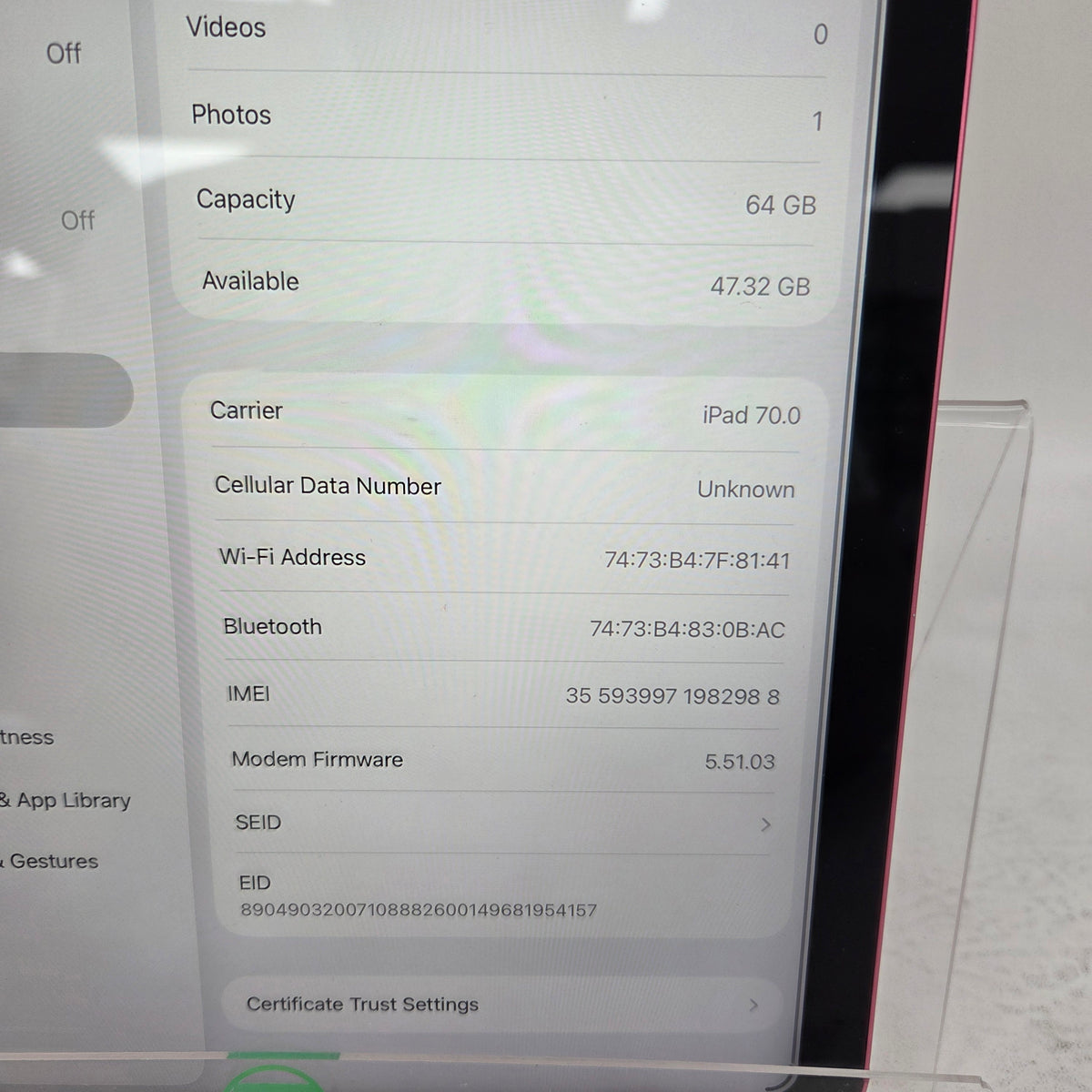 Apple iPad 10th Gen 10.9" 64GB Pink Wi-Fi + Cellular MQ6M3LL/A