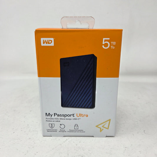 New Western Digital WD 2.5" My Passport 5TB USB 3.2 Gen 1 HDD WDBFTM0050BBL-WESN