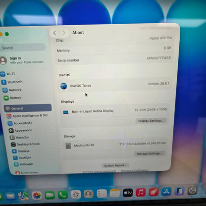 2026 Apple MacBook Neo 13" A18 Pro 5C GPU 4.0GHz 8GB RAM 256GB SSD MHFF4LL/A
