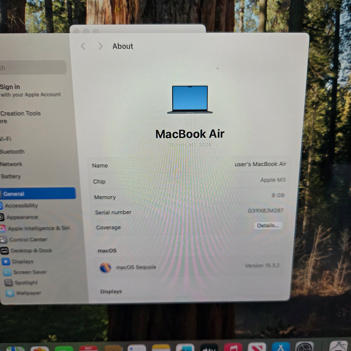 2024 Apple MacBook Air 13.6" M3 8C GPU 4.0GHz 8GB RAM 256GB SSD A3113