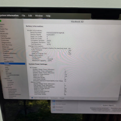 2024 Apple MacBook Air 13.6" M3 8C GPU 4.0GHz 8GB RAM 256GB SSD A3113