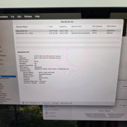 2024 Apple MacBook Air 13.6" M3 8C GPU 4.0GHz 8GB RAM 256GB SSD A3113