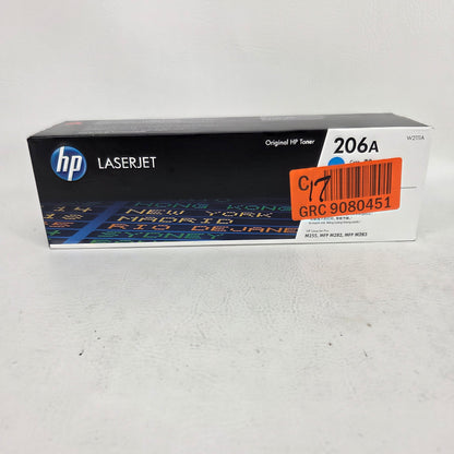 New HP LaserJet 206A Cyan Toner Cartridge W2111A