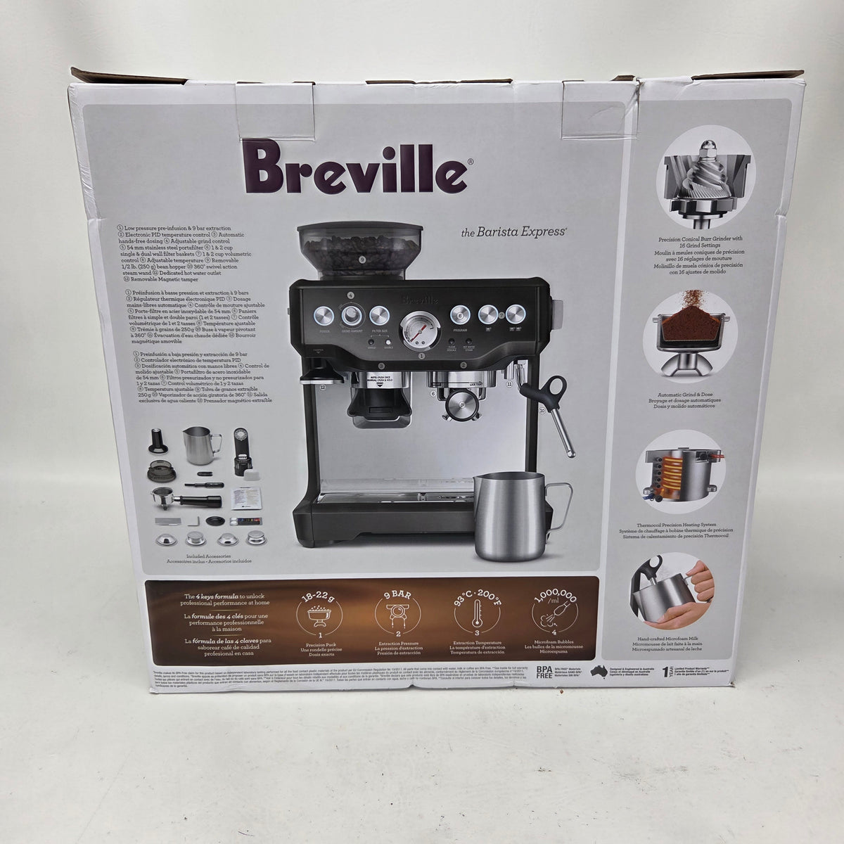 New Breville Barista Express Espresso Machine 94071306 Black