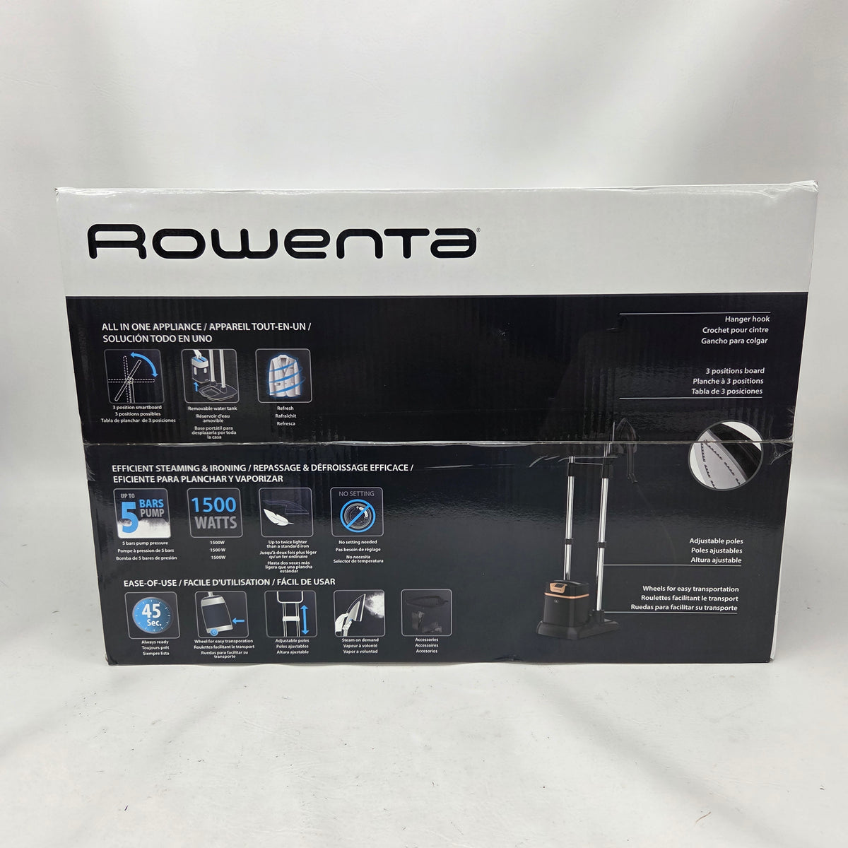 New Rowenta IXEO All-in-One Solution Portable Refillable w/ Water Tank 1500W 