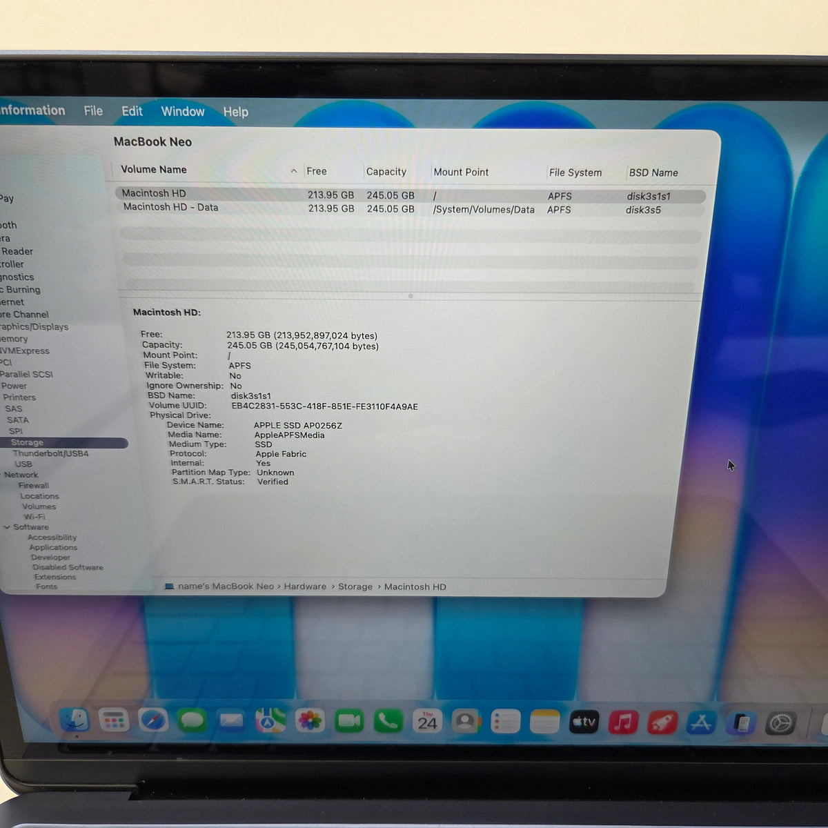 2026 Apple MacBook Neo 13" A18 Pro 5C GPU 4.0GHz 8GB RAM 256GB SSD MHFF4LL/A