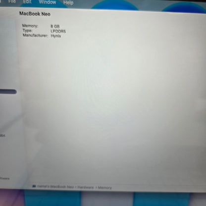 2026 Apple MacBook Neo 13" A18 Pro 5C GPU 4.0GHz 8GB RAM 256GB SSD MHFF4LL/A