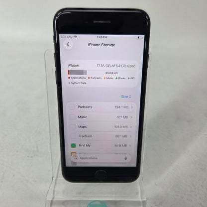 Factory Unlocked Apple iPhone SE 2nd Gen 64GB Black MHG43LL/A