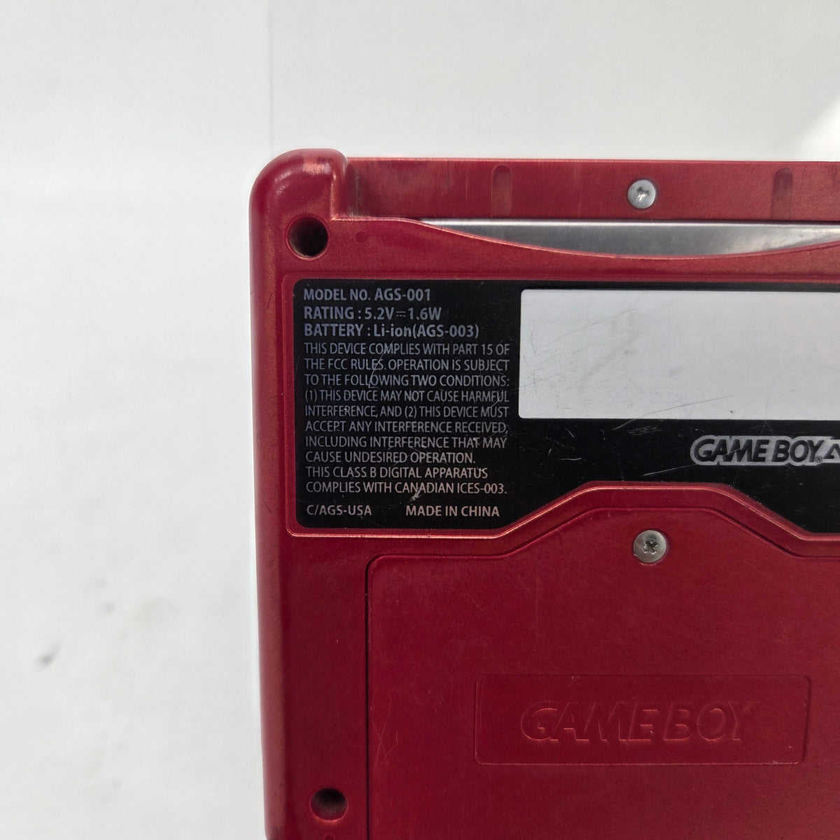 Nintendo Game Boy Advance SP Handheld Game Console Only AGS-001 Pearl Red