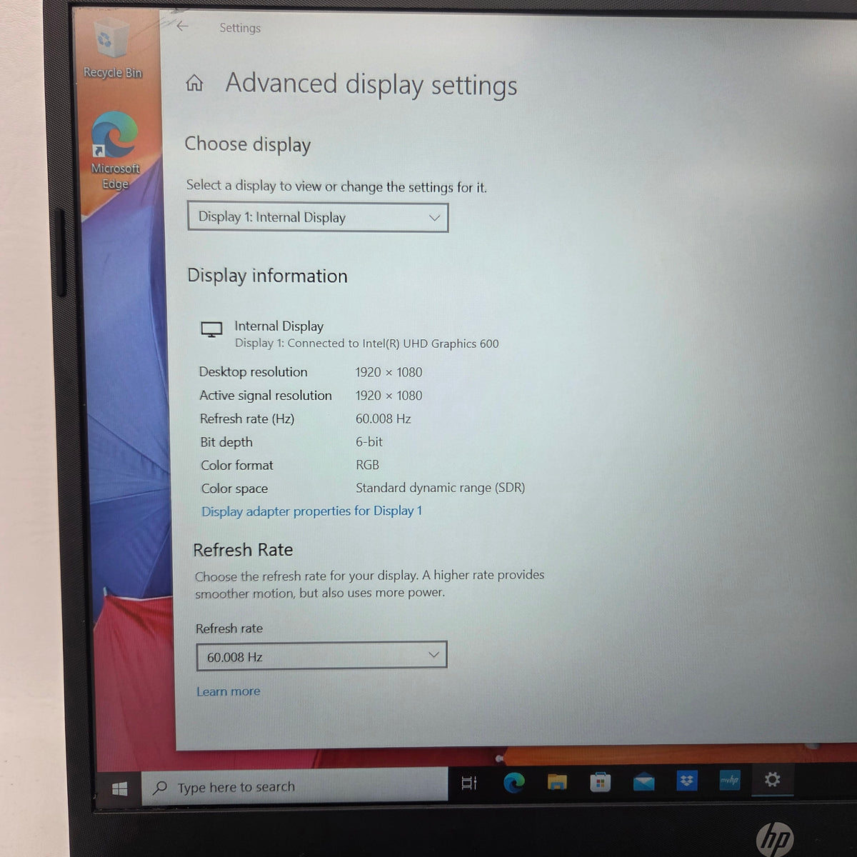 HP Laptop 7BFLHKTK 14" Celeron N4020 1.10Ghz 8GB RAM 128GB SSD