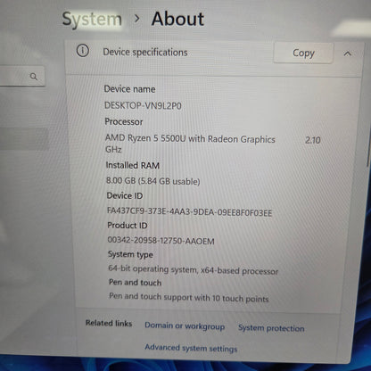 Lenovo Yoga 6 Ryzen 5 5500U 2.1GHz 8GB RAM 256GB SSD