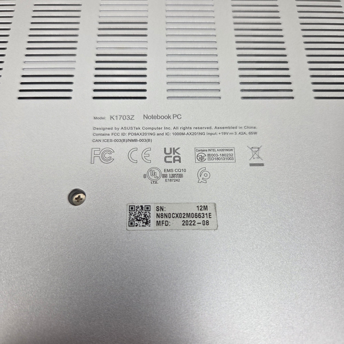 Asus Vivobook 17 X1703ZA 17.3" i3-1220P 1.5GHz 8GB RAM 256GB SSD