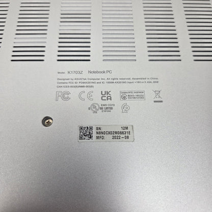 Asus Vivobook 17 X1703ZA 17.3" i3-1220P 1.5GHz 8GB RAM 256GB SSD