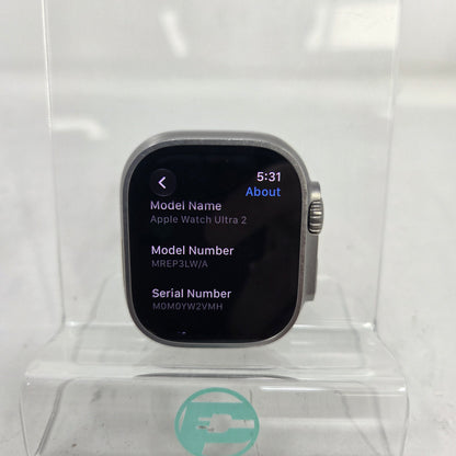 Unlocked Apple Watch Ultra 2 49MM Natural Titanium Silver link bracelet MREP3LW