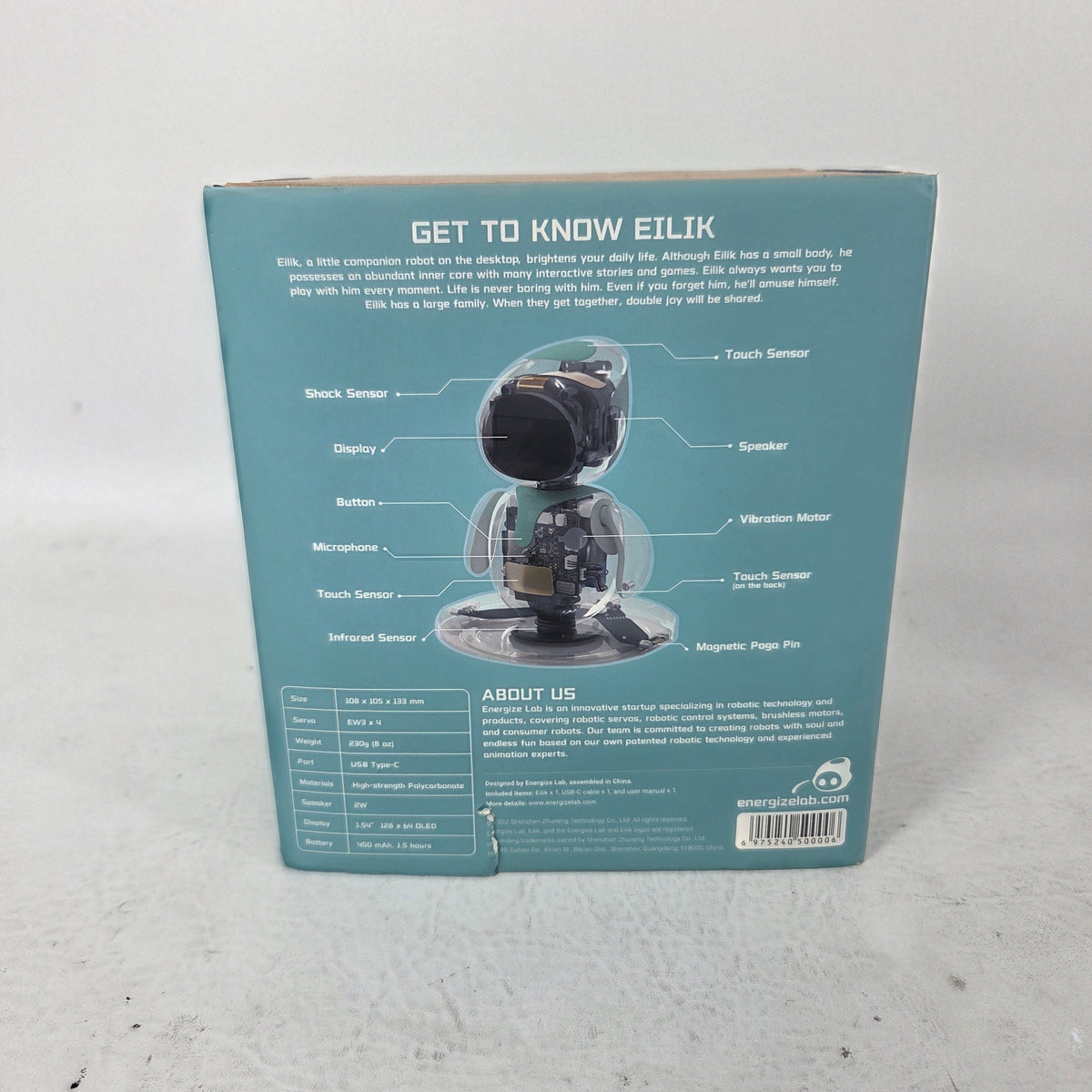 Energize Lab Eilik Desktop Companion Robot EILIK-BLUE