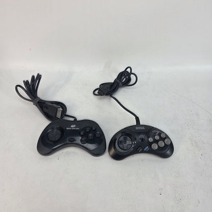 Lot of 2 Sega Saturn Genesis 6-Button Arcade Pads Black MK-80116 MK-1470