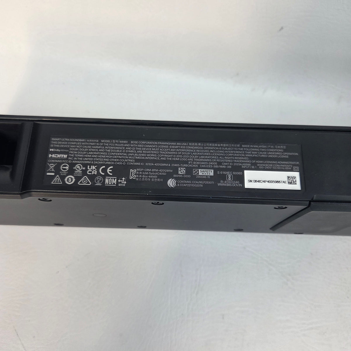 Bose Smart Ultra Soundbar Wireless Bluetooth Soundbar Black 882963-1100