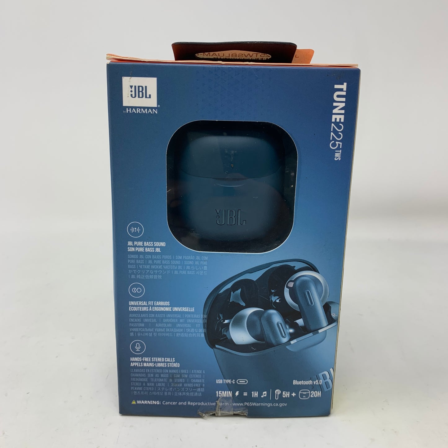 Broken JBL TUNE 225TWS In-Ear Wireless Ear Piece Blue