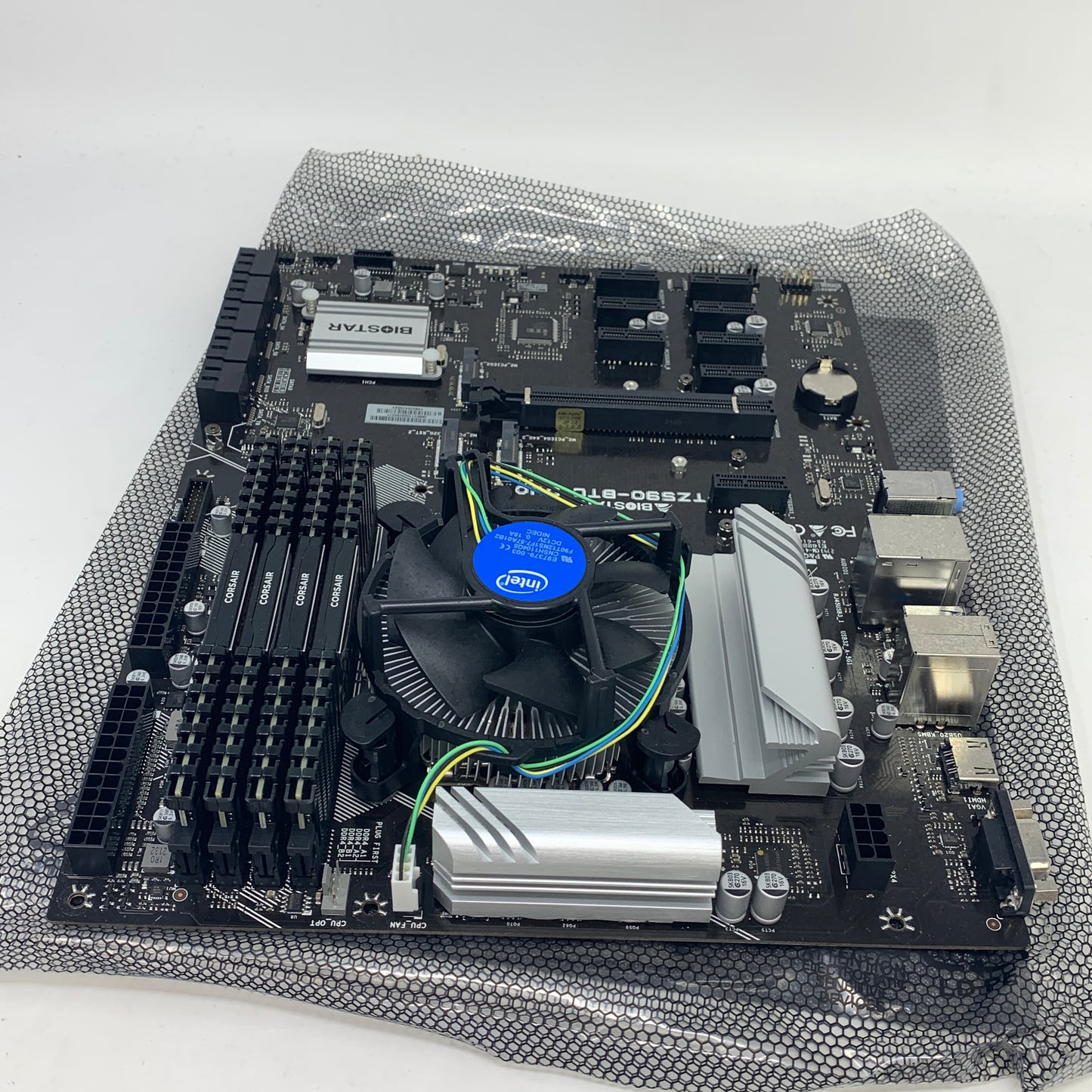 Biostar TZ590-BTC DUO Motherboard + Intel Celeron G5925 CPU Combo | 9 GPU Sup