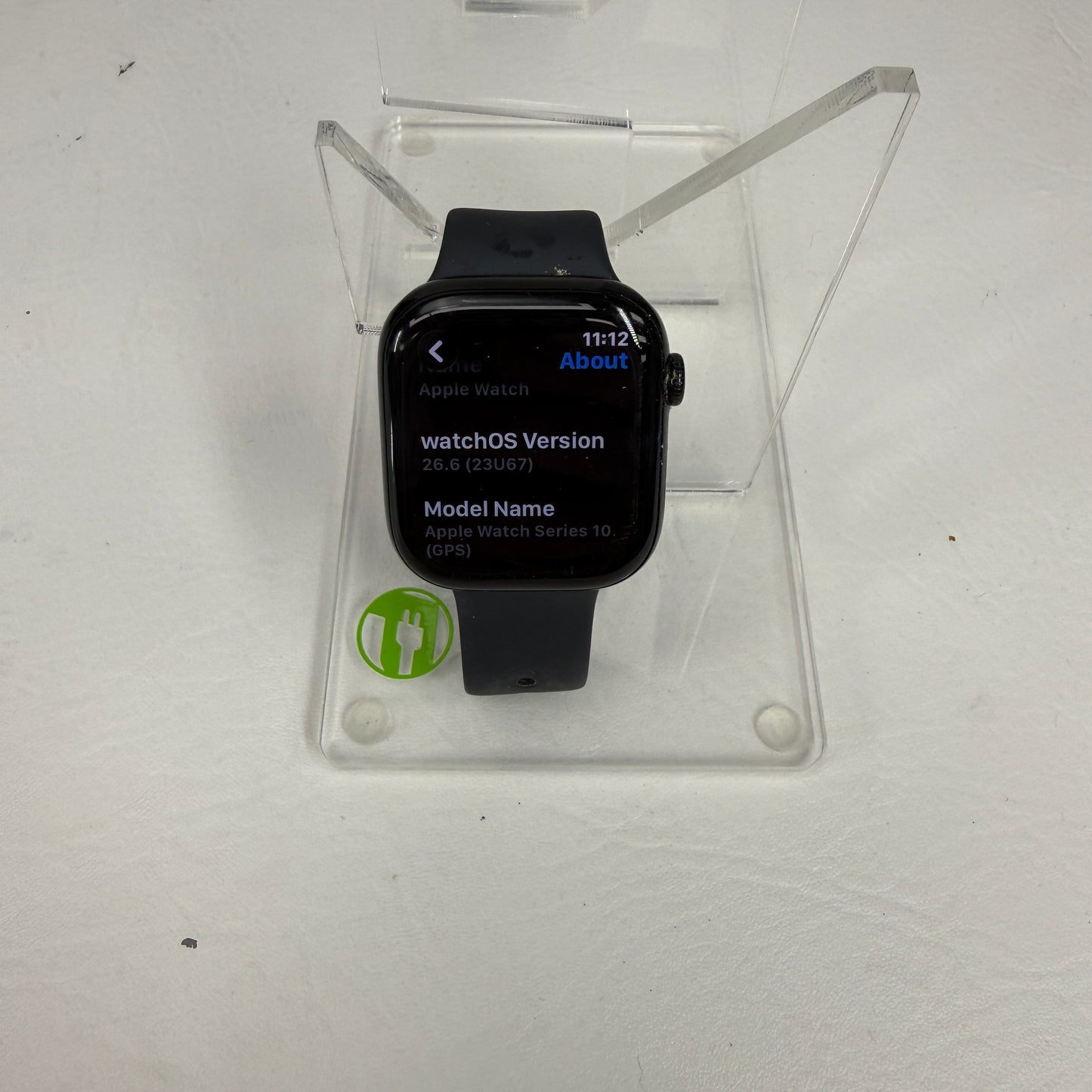 GPS Only Apple Watch Series 10 46MM Black Aluminum Black Sports Band MWWR3LW/A