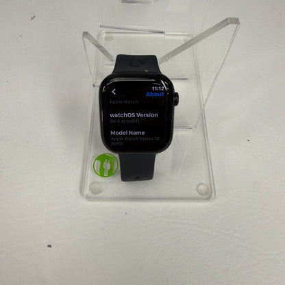 GPS Only Apple Watch Series 10 46MM Black Aluminum Black Sports Band MWWR3LW/A