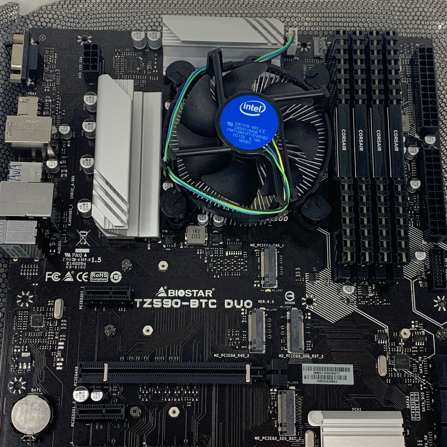 Biostar TZ590-BTC DUO Motherboard + Intel Celeron G5925 CPU Combo | 9 GPU Sup