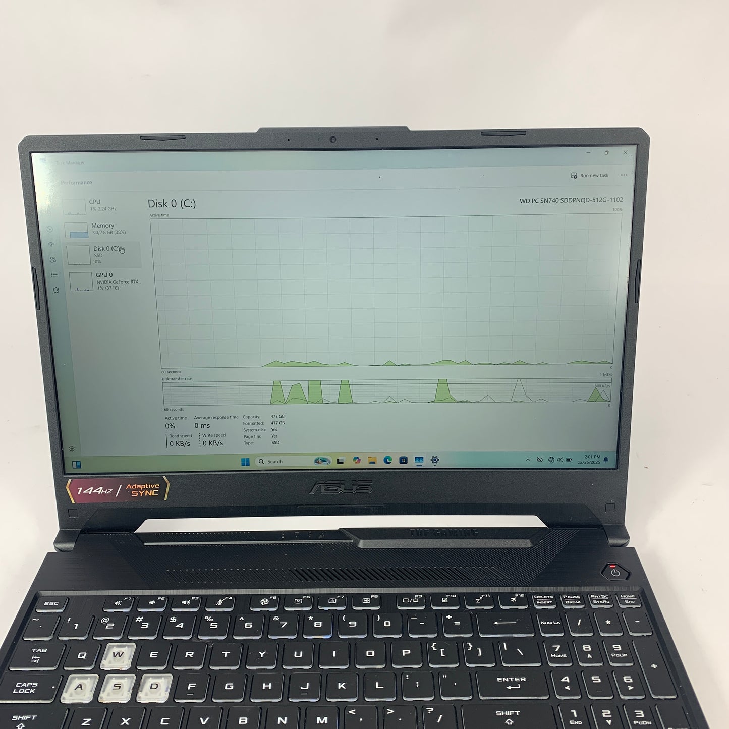 Asus TUF A15 G834 18" Ryzen 7 7435HS 3.1GHz 8GB RAM 512GB SSD GeForce RTX 3050