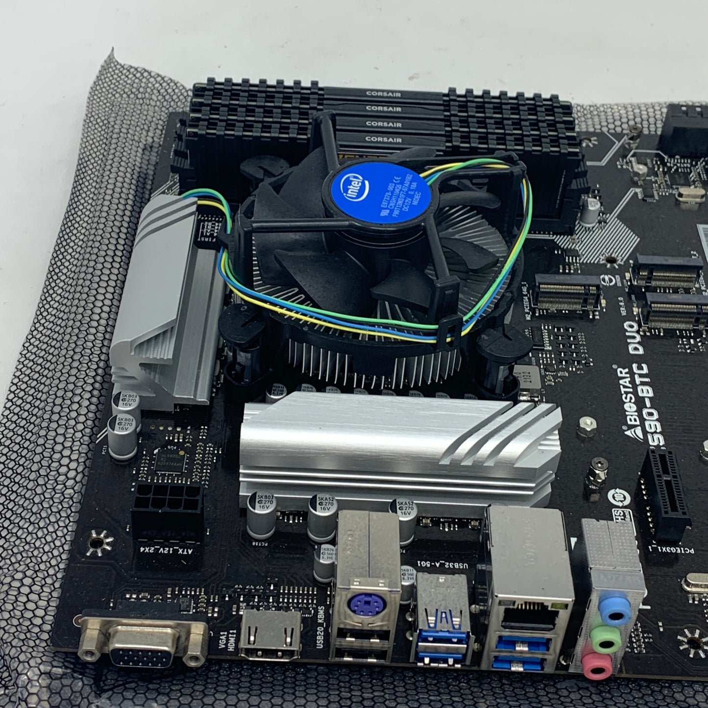 Biostar TZ590-BTC DUO Motherboard + Intel Celeron G5925 CPU Combo | 9 GPU Sup