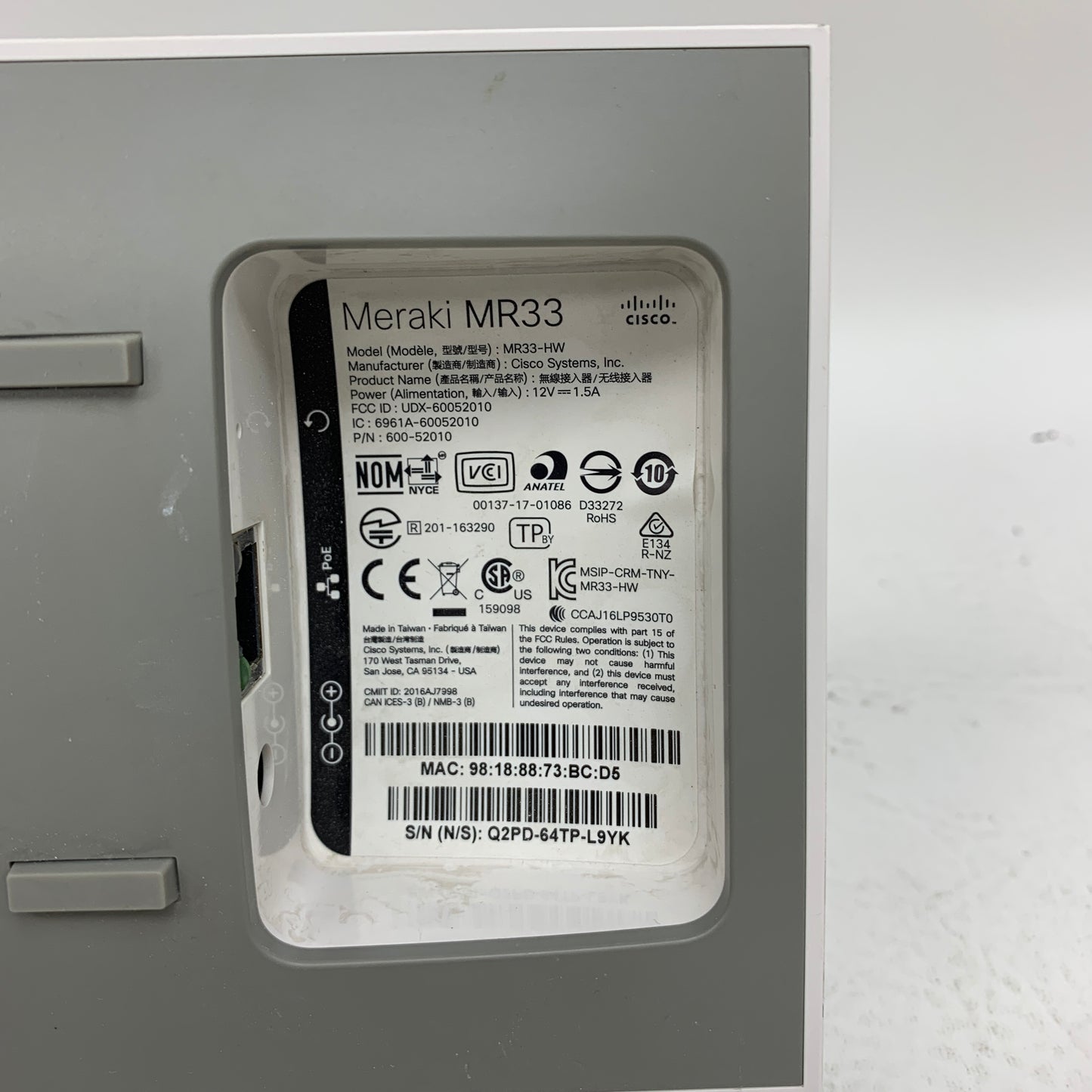 Cisco MR-33 Indoor Wireless Access Point