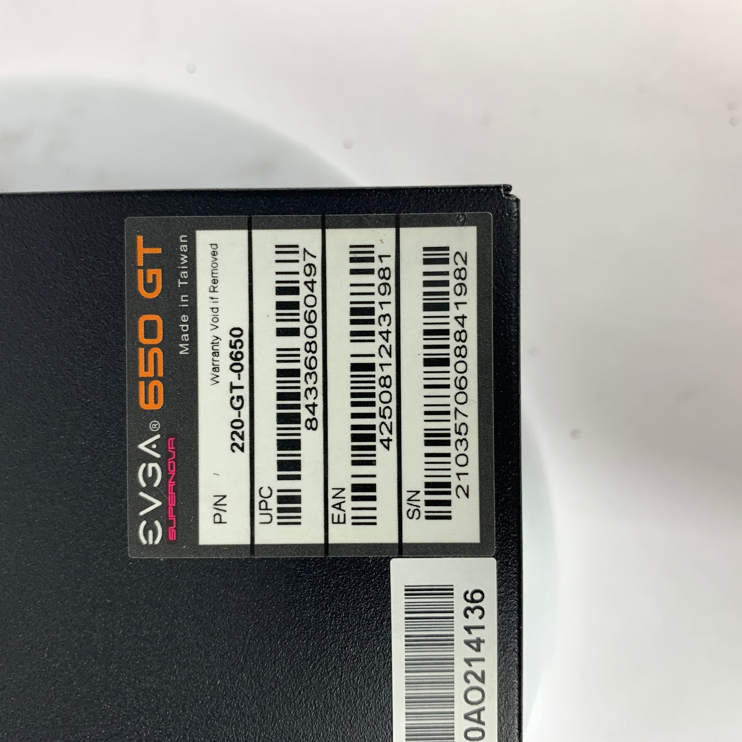 EVGA 650GT Supernova 220-GT-0650-Y1 80 Plus Gold 650W Fully Modular Power Supply