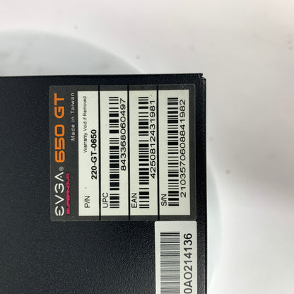 EVGA 650GT Supernova 220-GT-0650-Y1 80 Plus Gold 650W Fully Modular Power Supply