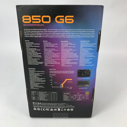 EVGA SuperNOVA 850 G6 220-G6-0850-X1 80 Plus Gold 850W F Power Supply