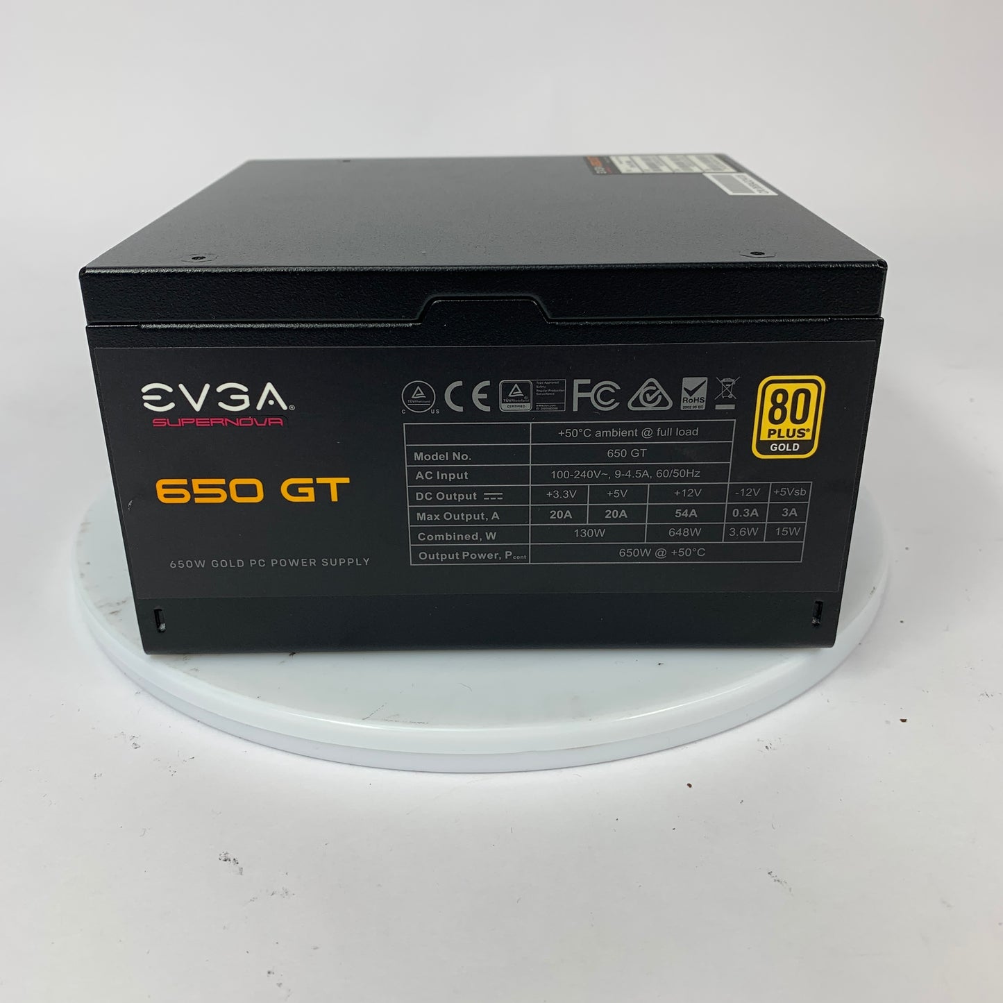 EVGA 650GT Supernova 220-GT-0650-Y1 80 Plus Gold 650W Fully Modular Power Supply
