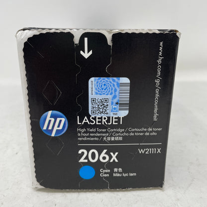 New HP LaserJet 206X Cyan Toner Cartridge W2111X
