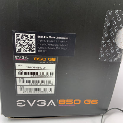 EVGA SuperNOVA 850 G6 220-G6-0850-X1 80 Plus Gold 850W F Power Supply