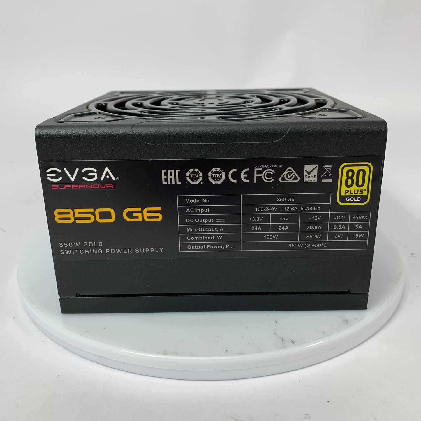 EVGA SuperNOVA 850 G6 220-G6-0850-X1 80 Plus Gold 850W F Power Supply
